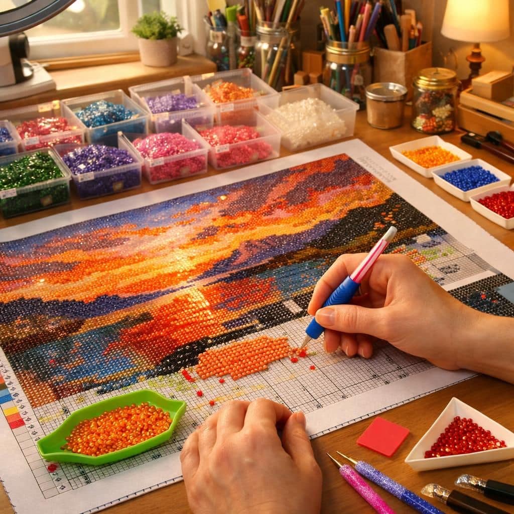 explorez les techniques de la broderie diamant et du diamond painting pour embellir vos créations artistiques avec éclat et précision.